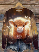 Women's Cute Baby Highland Cow Print Top