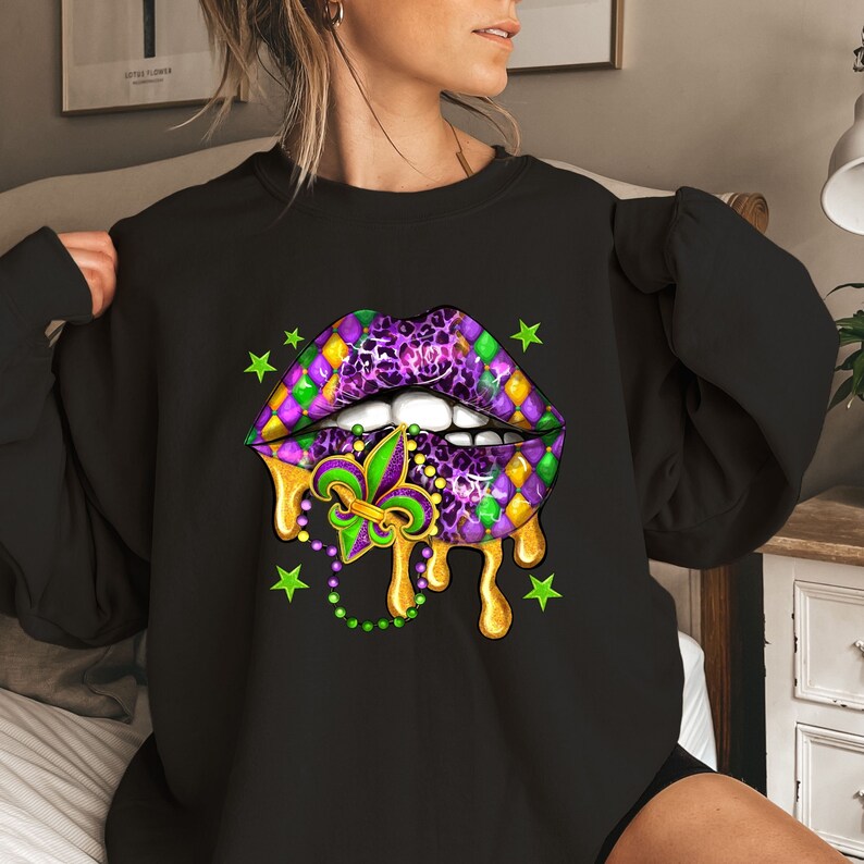 Mardi Gras Lips Sweatshirt