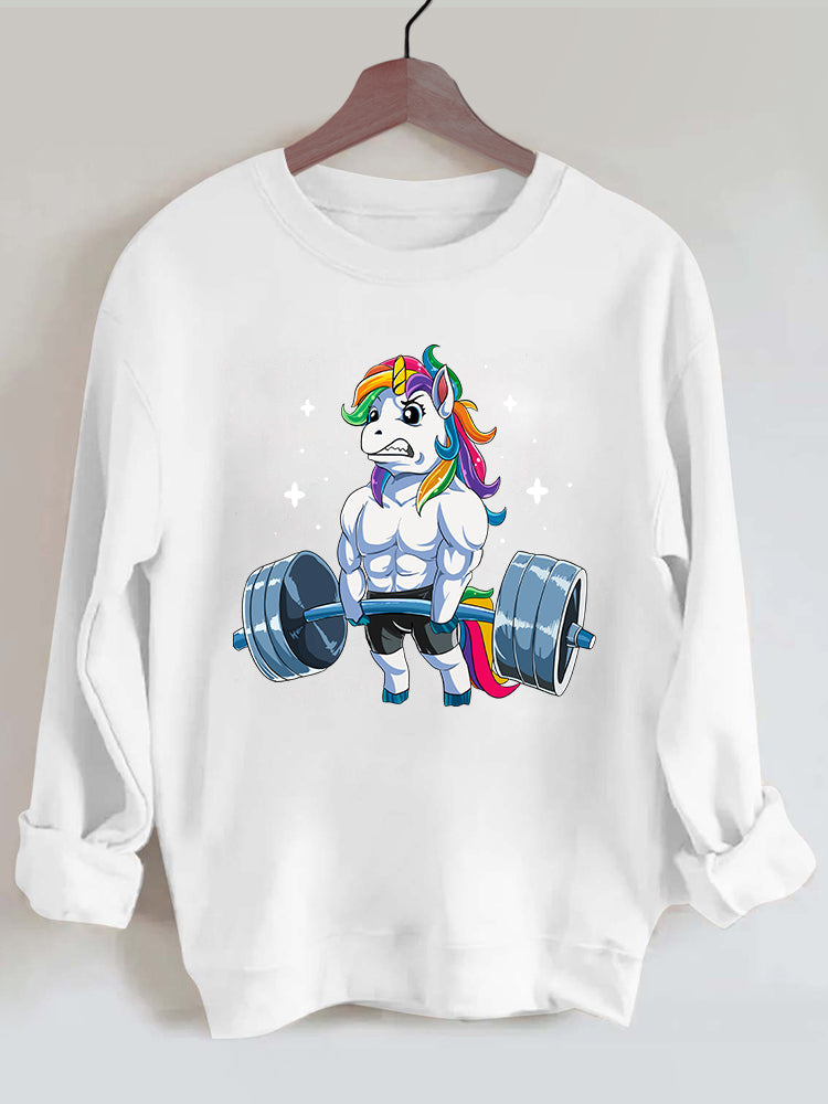 Weightlifting Unicorn Vintage Gym Sweatshirt