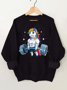 Weightlifting Unicorn Vintage Gym Sweatshirt