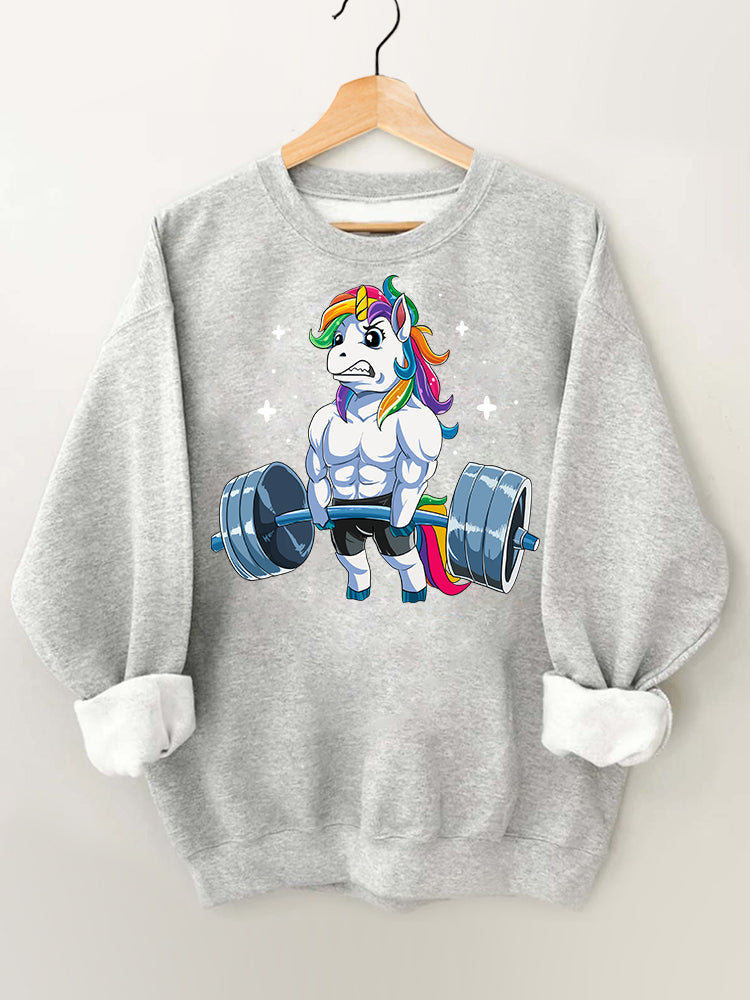 Weightlifting Unicorn Vintage Gym Sweatshirt