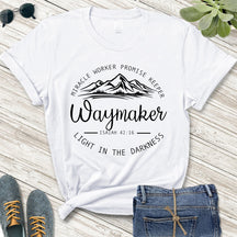 Waymaker Miracle Worker Promise Keeper Christian Tee