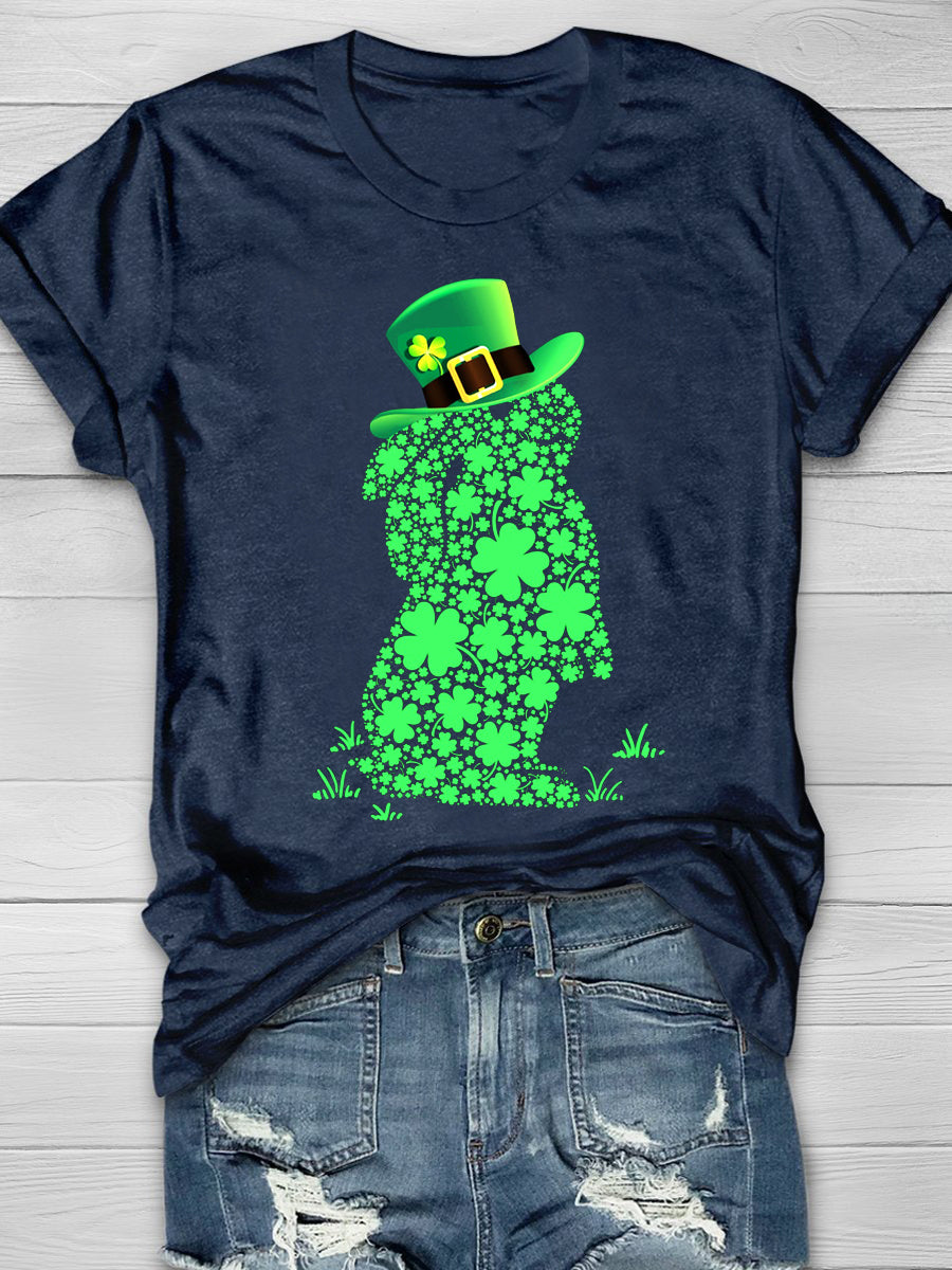 Eagerlys Rabbit Four Leaf Clover Short Sleeve T-shirt