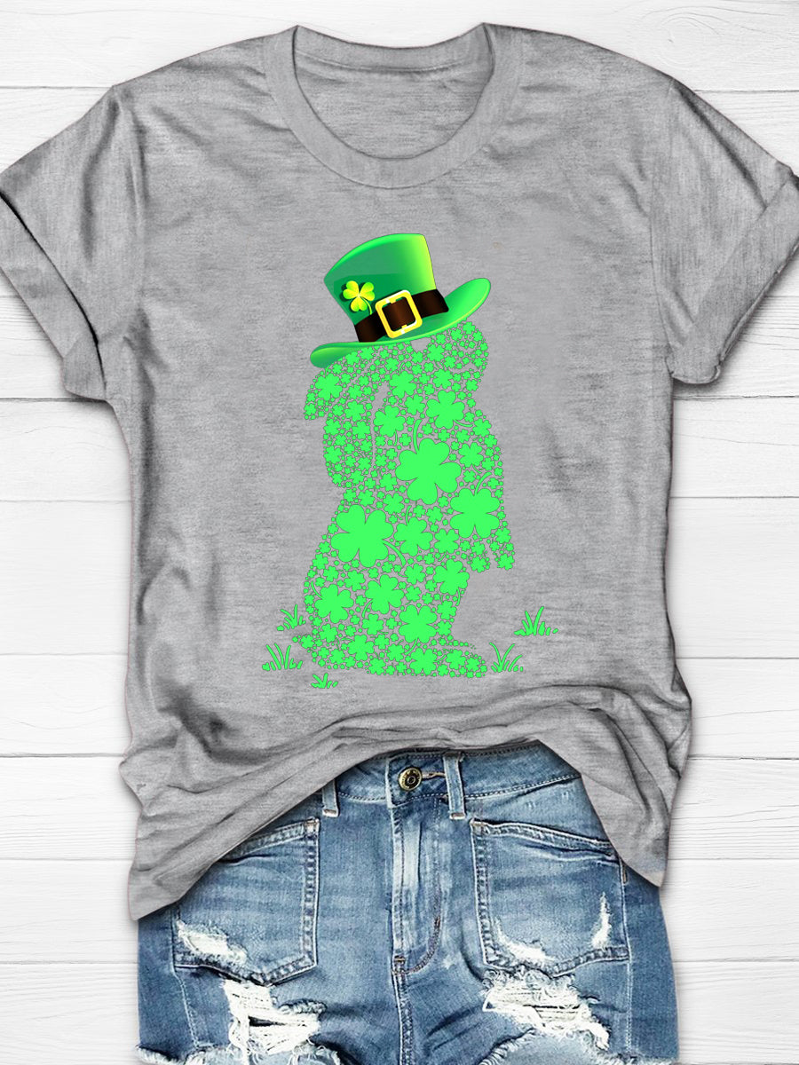 Eagerlys Rabbit Four Leaf Clover Short Sleeve T-shirt