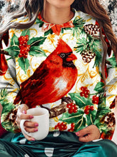 Christmas Cardinal Bird Print Sweatshirt