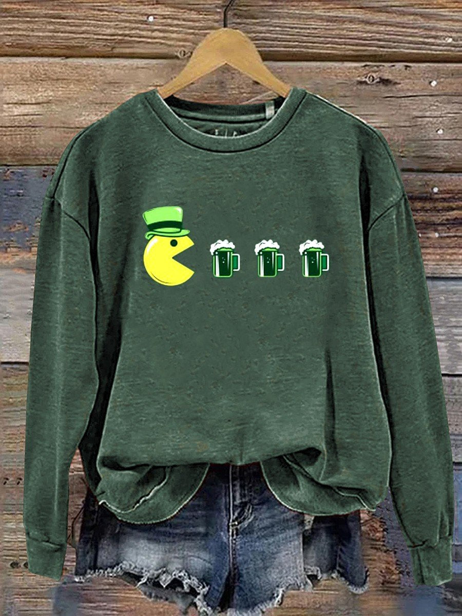 Eagerlys Funny Drink Beer St Patricks Day   Casual  Sweatshirt