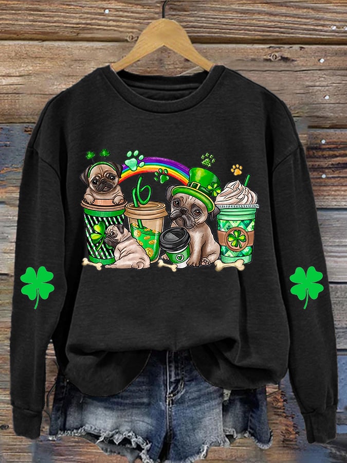 Eagerlys Women's St. Patrick's Day Printed Long Sleeve Sweatshirt