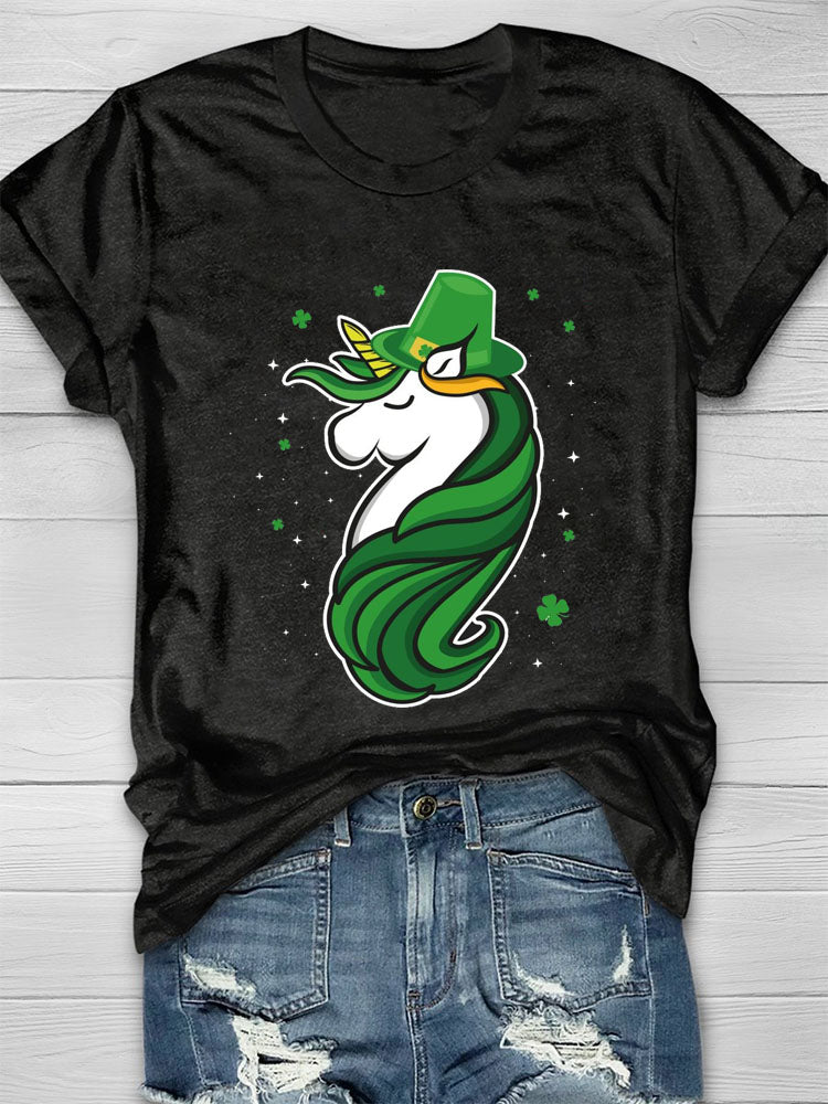 Eagerlys St. Patrick's Day Unicorn Tall Short Sleeve T-Shirt