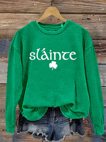 Eagerlys Slaince St. Patrick's Day Print Casual  Sweatshirt