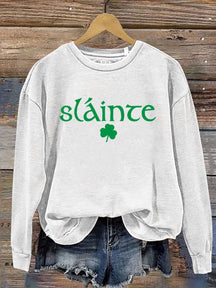 Eagerlys Slaince St. Patrick's Day Print Casual  Sweatshirt