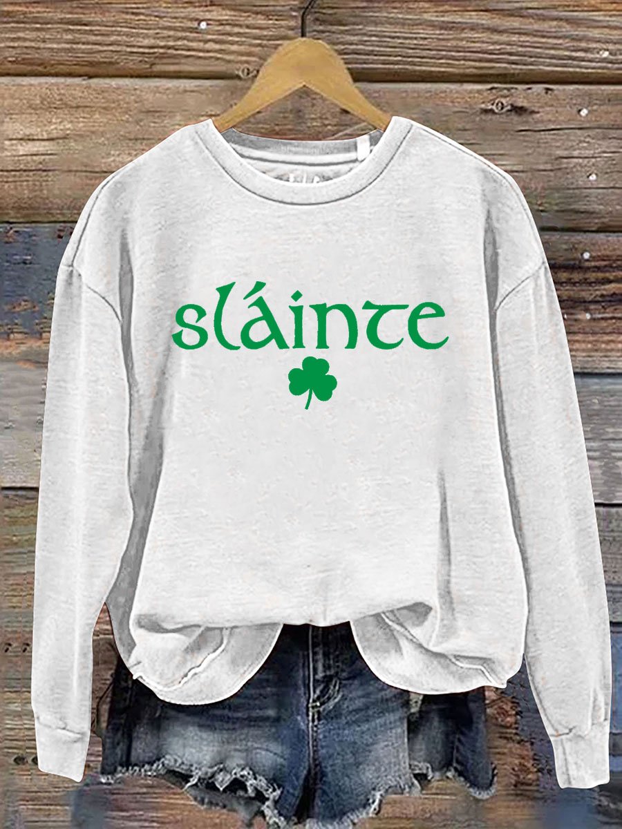 Eagerlys Slaince St. Patrick's Day Print Casual  Sweatshirt