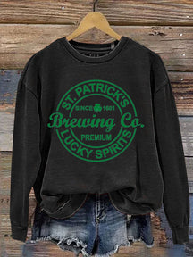 Eagerlys St. Patrick's Day Print Casual  Sweatshirt