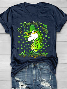 Eagerlys St. Patrick's Day Is Magical Short Sleeve T-Shirt