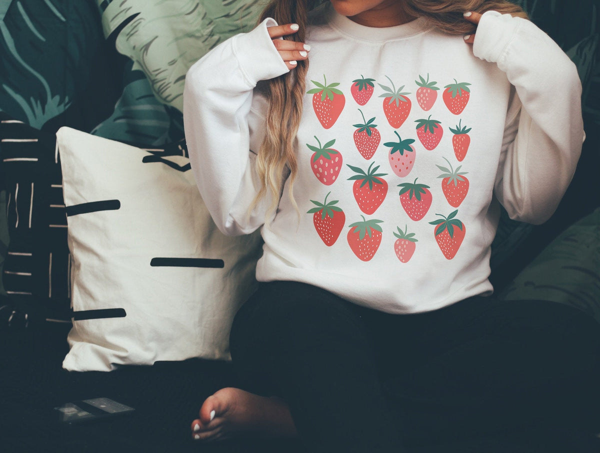 Strawberry crew neck aesthetic sweatshirt