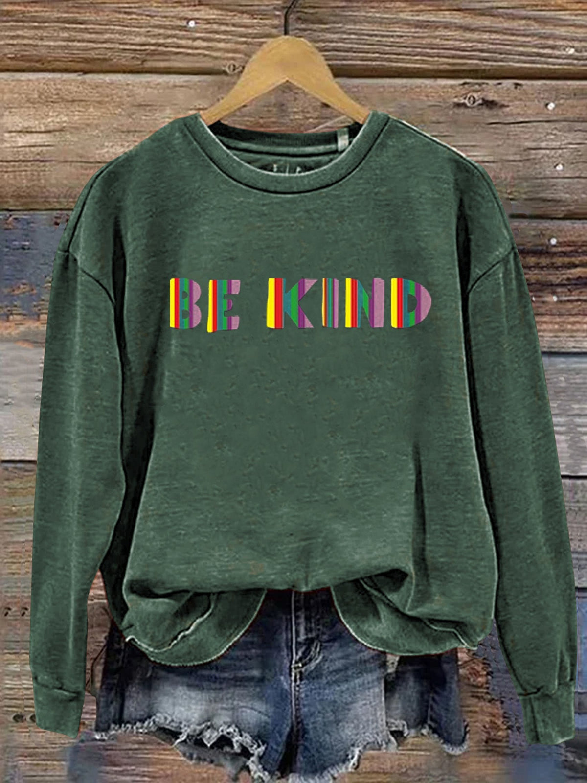 Be Kind Kindness Pride Rainbow Love Gradient Print Casual Sweatshirt