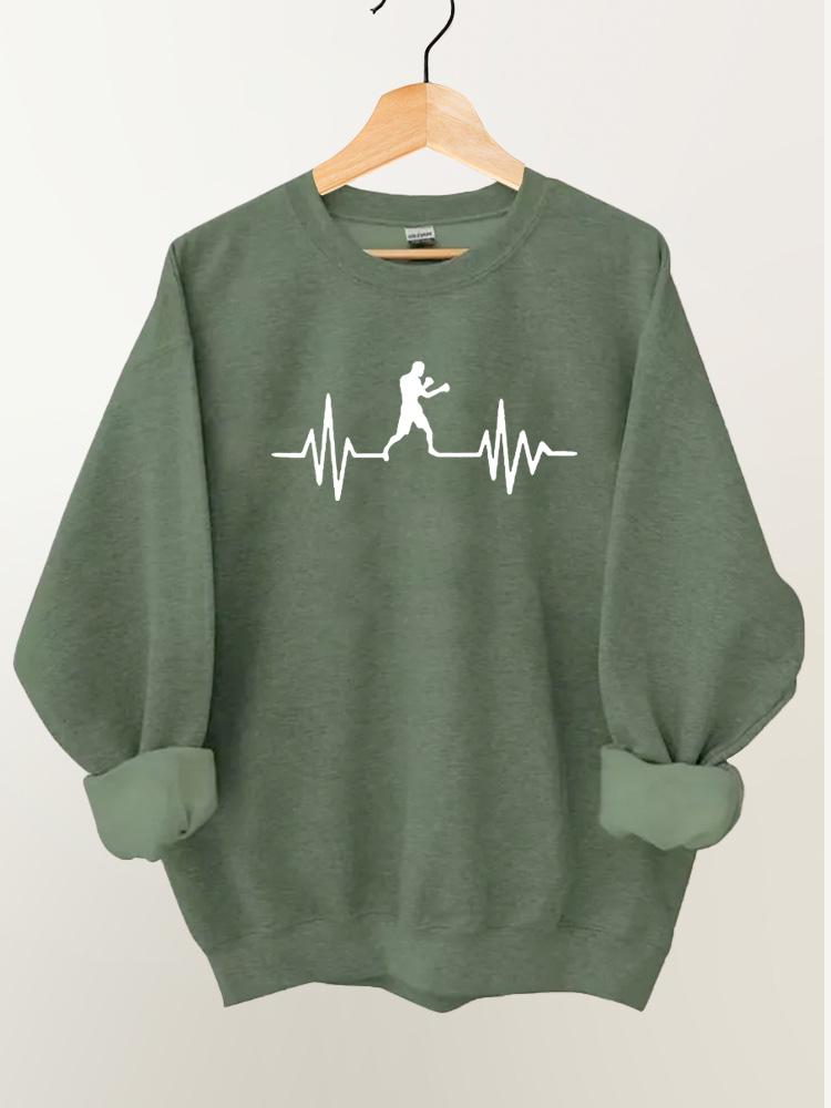 Boxing Heartbeat Vintage Gym Sweatshirt