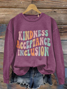 Women's Kindness Teacher Print Casual Long Sleeve Sweatshirt