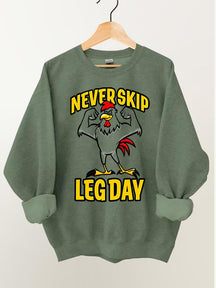 Never Skip Leg Day Vintage Gym Sweatshirt