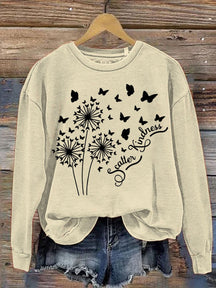 Scatter Kindness Art Pattern Print Casual Sweatshirt