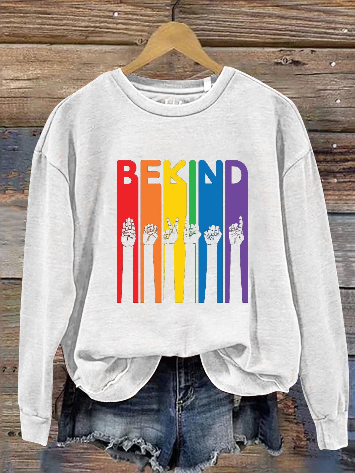 Be Kind Sign Language Kindness Pride Print Casual Sweatshirt