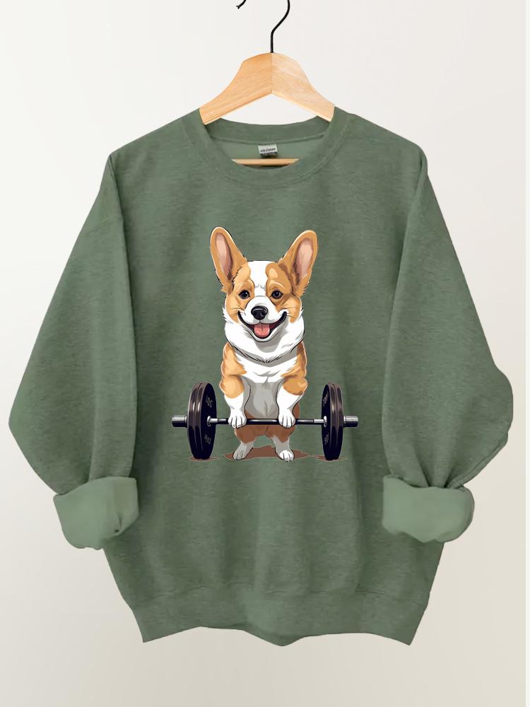 Weightlifting Dog Vintage Gym Sweatshirt