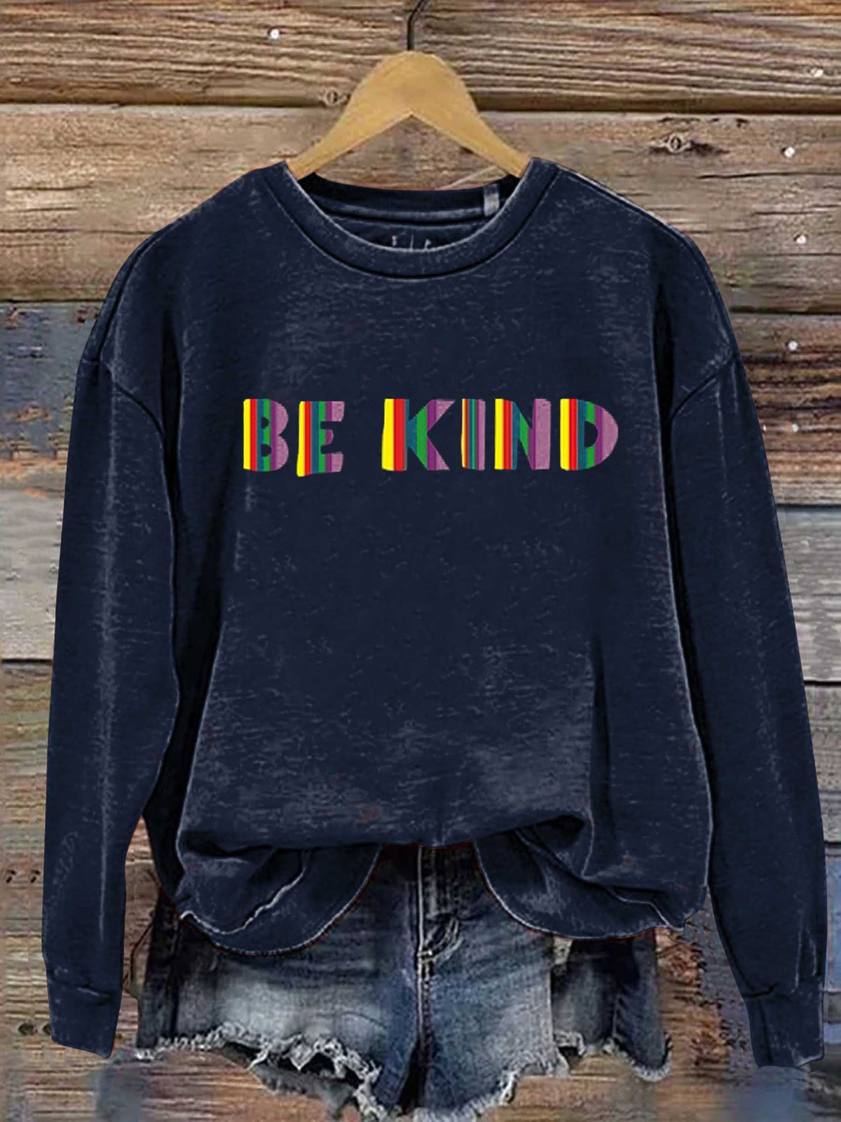 Be Kind Kindness Pride Rainbow Love Gradient Print Casual Sweatshirt