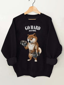 Go hard or go home Shiba dog Vintage Gym Sweatshirt