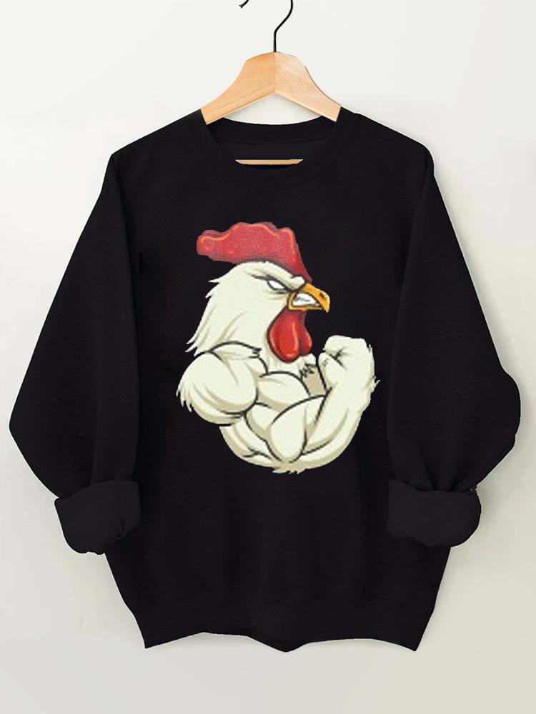 Rooster at the Gym Vintage Gym Sweatshirt