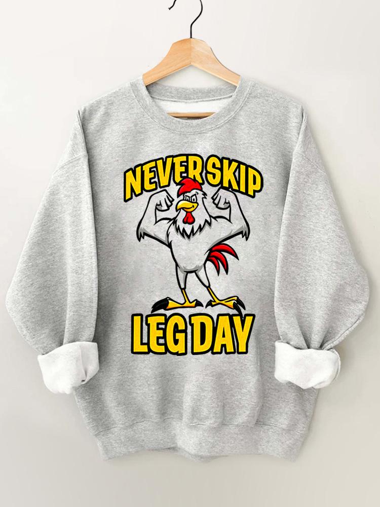 Never Skip Leg Day Vintage Gym Sweatshirt