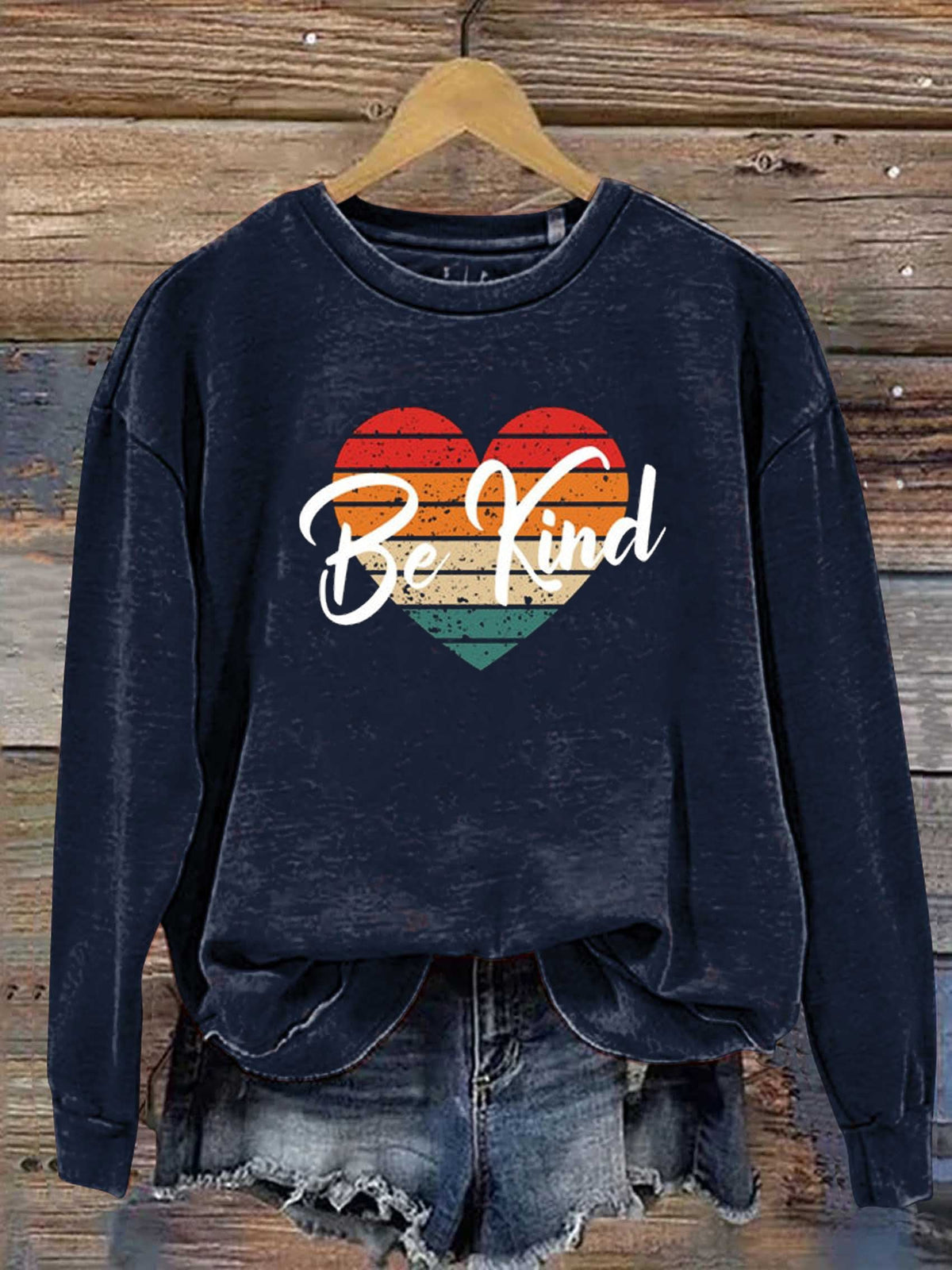 Be Kind Love Kindness Pride Rainbow Print Casual Sweatshirt