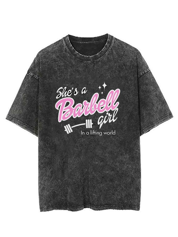 She is a barbell girl Vintage Gym Shirt