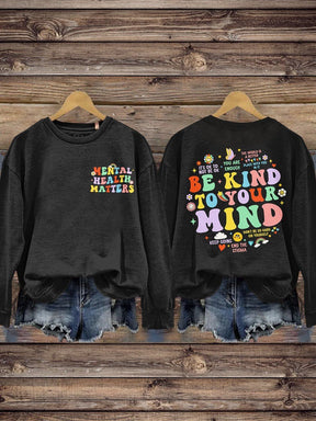 Women's Be Kind Print Casual Long Sleeve Sweatshirt