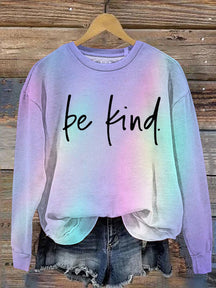 Unisex Women's Men's Multicolor Be Kind Suicide Prevention Mental Print Casual Sweatshirt