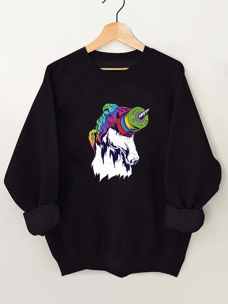 Unicorn And Plates Vintage Gym Sweatshirt