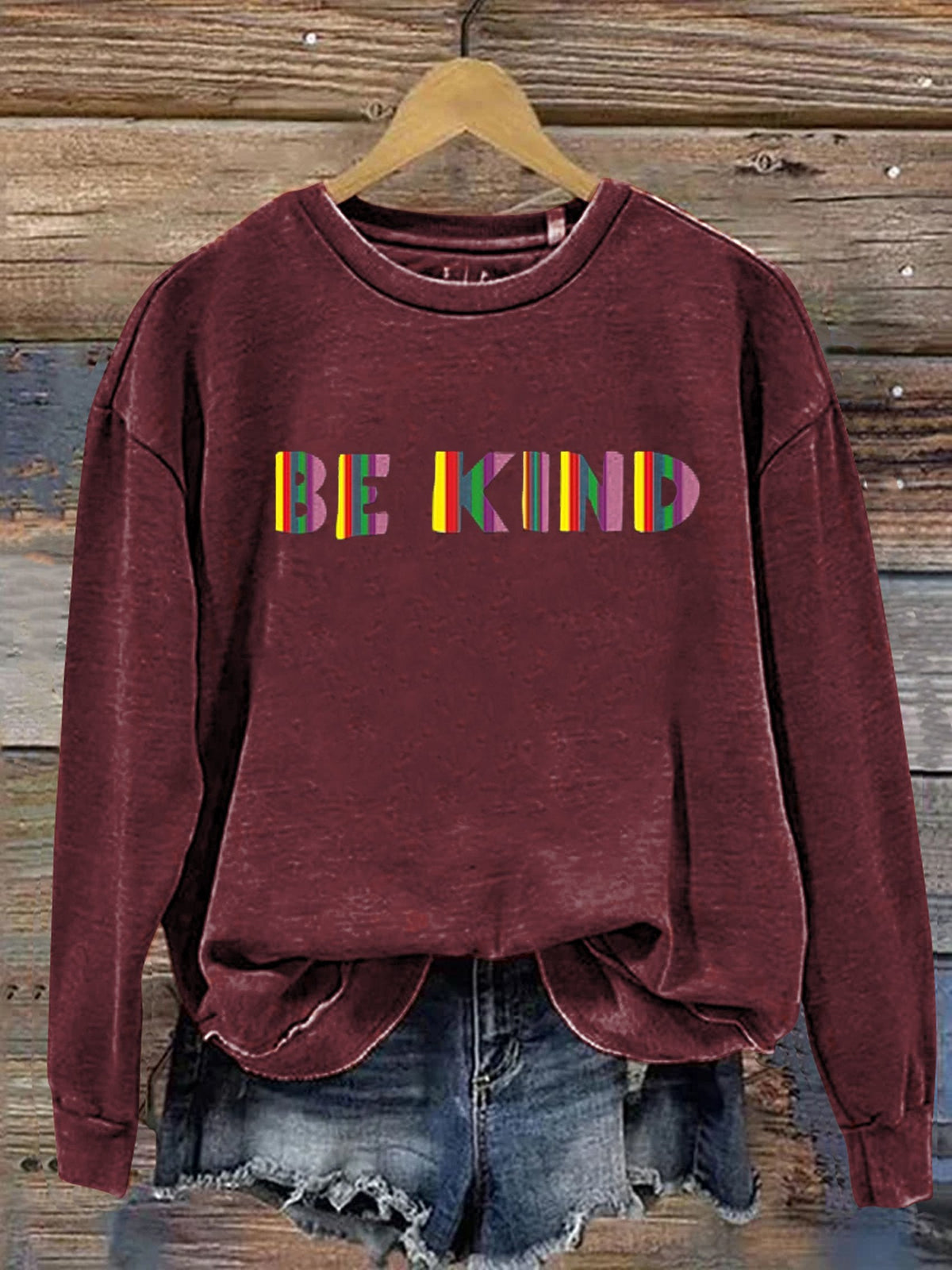 Be Kind Kindness Pride Rainbow Love Gradient Print Casual Sweatshirt