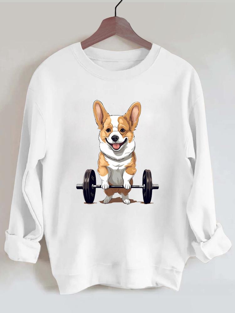 Weightlifting Dog Vintage Gym Sweatshirt