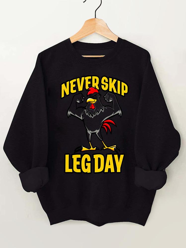 Never Skip Leg Day Vintage Gym Sweatshirt