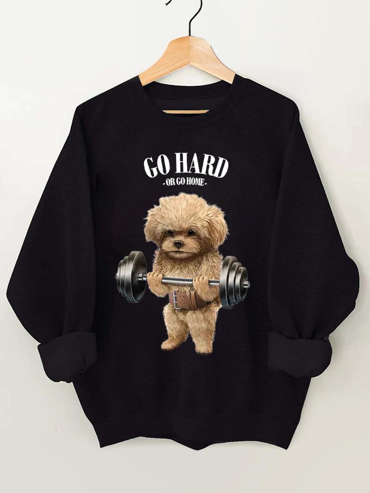 go hard or go home poddle dog Vintage Gym Sweatshirt