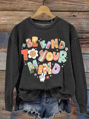 Mental Health Inspirational You Are Important Treat Your Heart Round Neck Casual Printed Sweatshirt