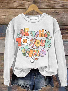 Mental Health Inspirational You Are Important Treat Your Heart Round Neck Casual Printed Sweatshirt