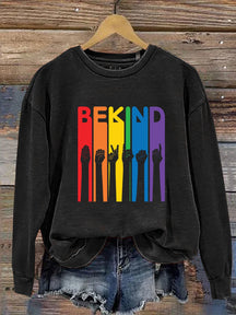 Be Kind Sign Language Kindness Pride Print Casual Sweatshirt