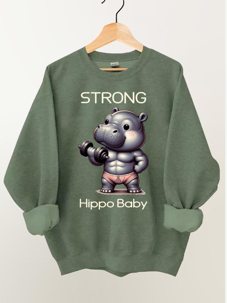 Strong Hippo Baby Gym Sweatshirt