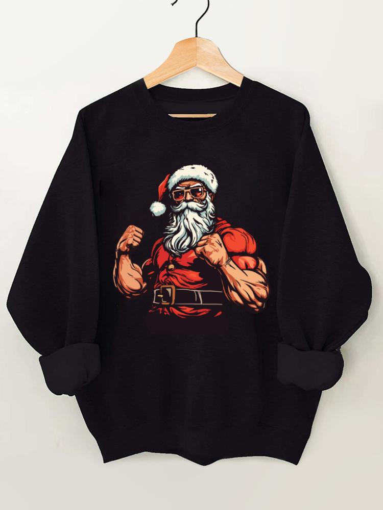 Muscle Santa Claus Vintage Gym Sweatshirt