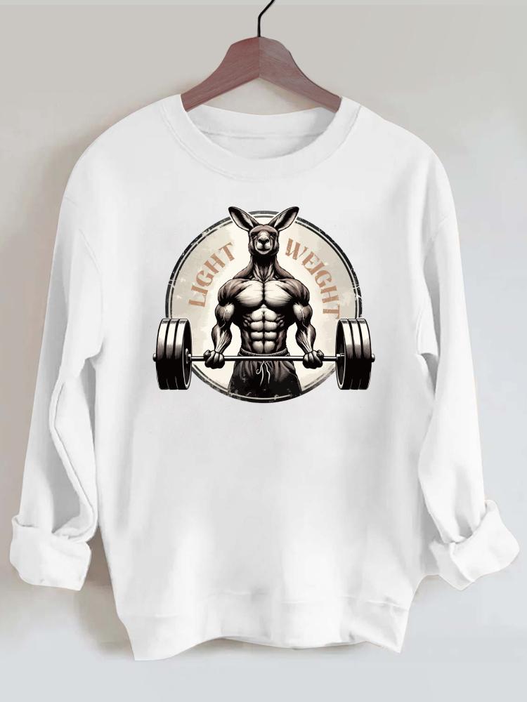 Light Weight Weightlifting Kangaroo Washed Gym Sweatshirt