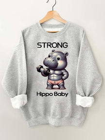 Strong Hippo Baby Gym Sweatshirt