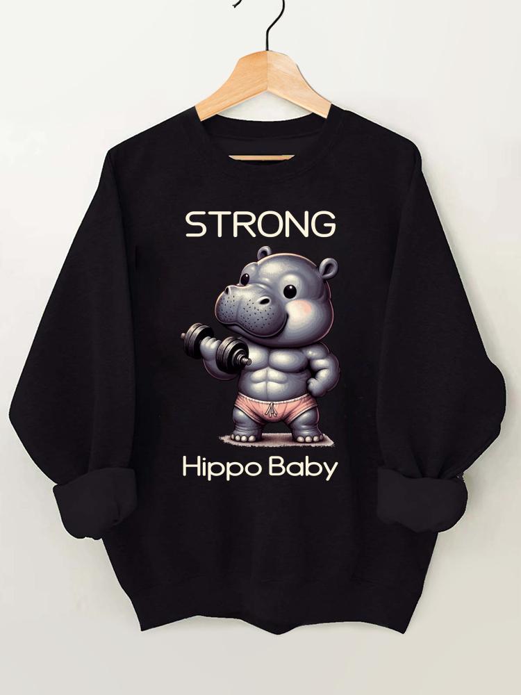 Strong Hippo Baby Gym Sweatshirt