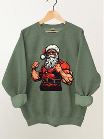 Muscle Santa Claus Vintage Gym Sweatshirt