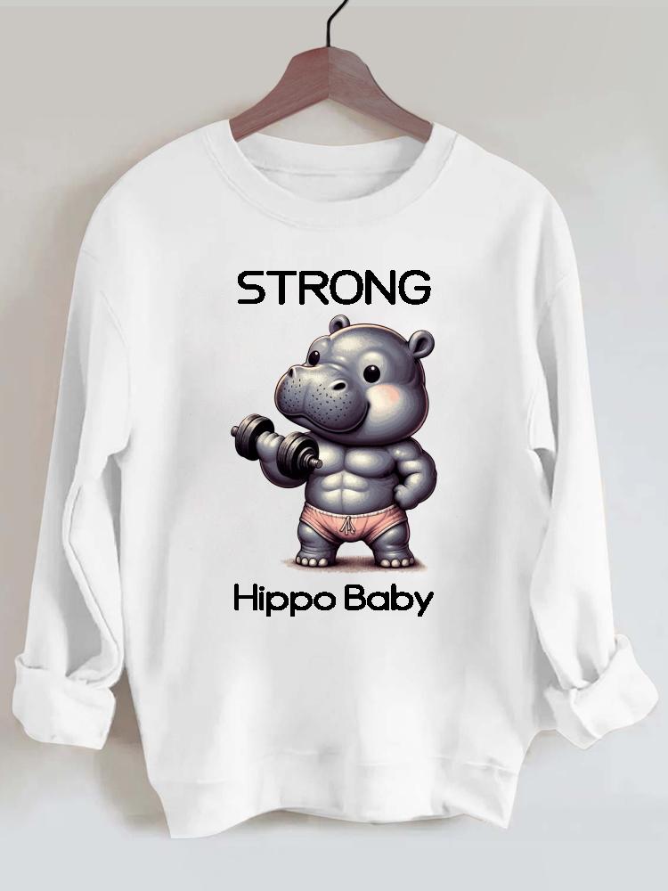 Strong Hippo Baby Gym Sweatshirt