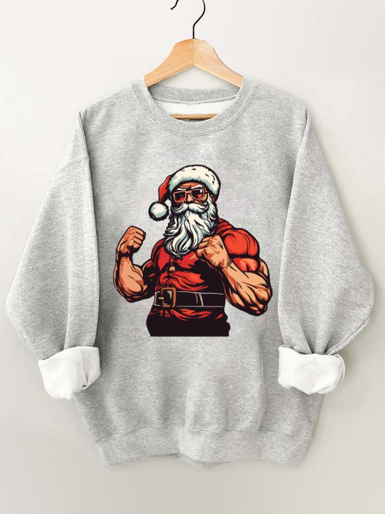 Muscle Santa Claus Vintage Gym Sweatshirt