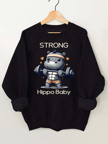 Strong Hippo Baby Gym Sweatshirt